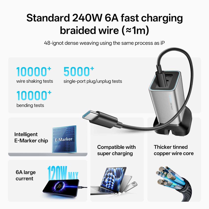 CUKTECH Charger No 6 Pd 90w Gan Mini W Cable CKTAD653ENBK-image 3