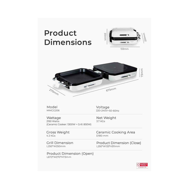 MAYER 2 In 1 Ceramic Multi Cooker MMCCG206WH-image 6