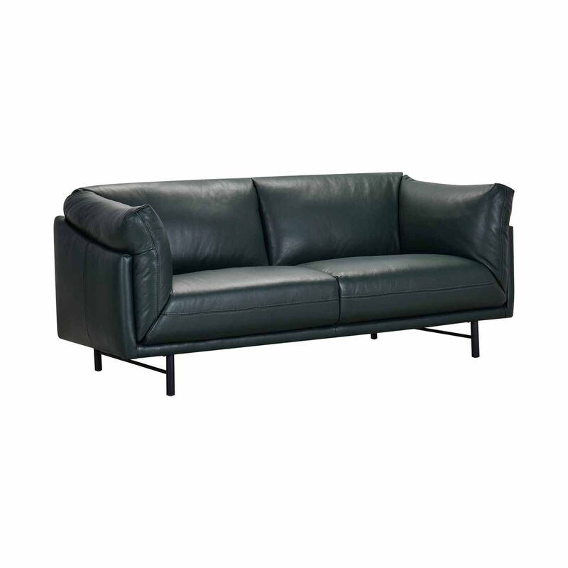 MUZE 3 Seater (fl) C15 Dk Grn Full Leather Sofa MIDORI-image 2
