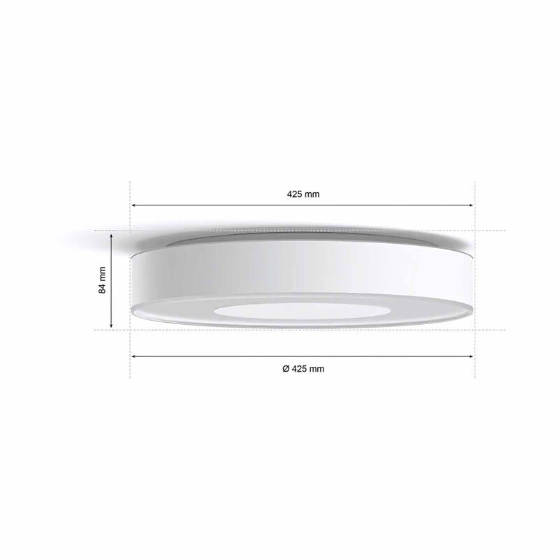 PHILIPS HU White And Color Ambiance Xamento Large Ceiling Lamp White 52.5w 3700 Lm (size: 425 X 425 X 84 Mm) Ip 915005997901-image 9