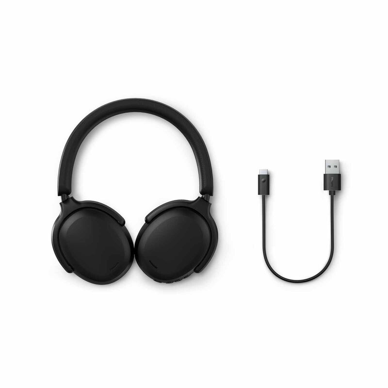 PHILIPS Over Ear Wireless Headphone Flat Fold, 40mm Driver, 55h, Bt, Light Weight (black) TAH2300BK/97-image 4