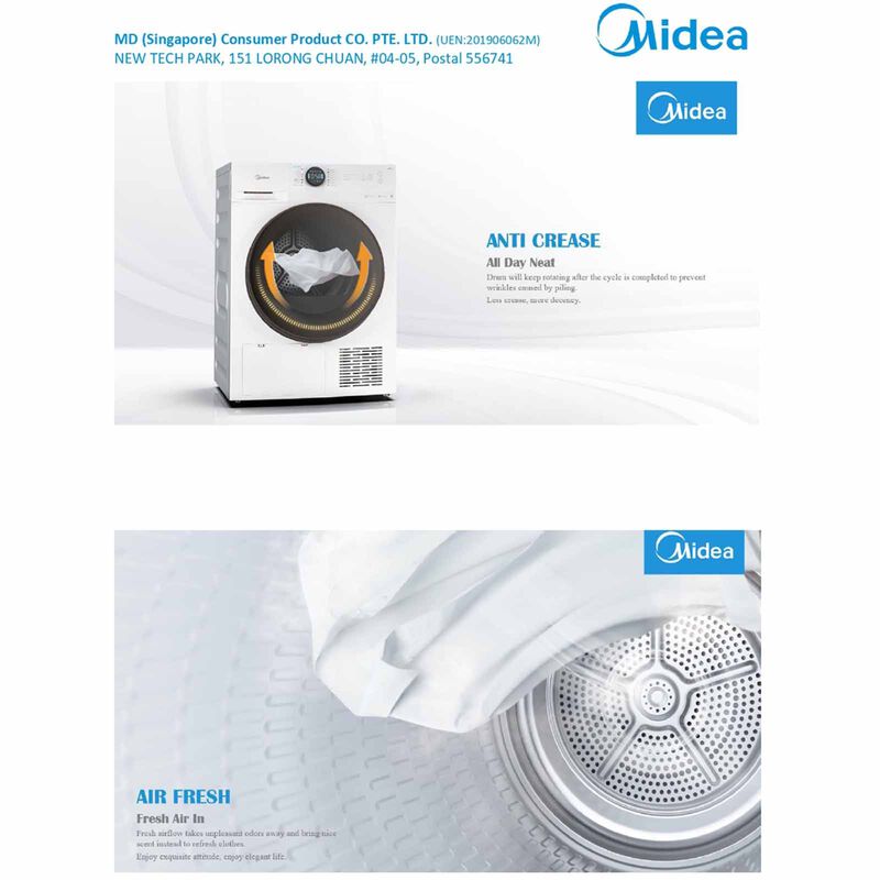MIDEA Heat Pump Dryer-dark Grey (10kg) MD200H100WT-image 9