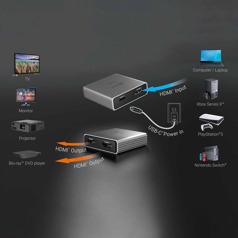 J5CREATE 8k Hdmi 2.1 2-way Splitter JDSH812-image 2