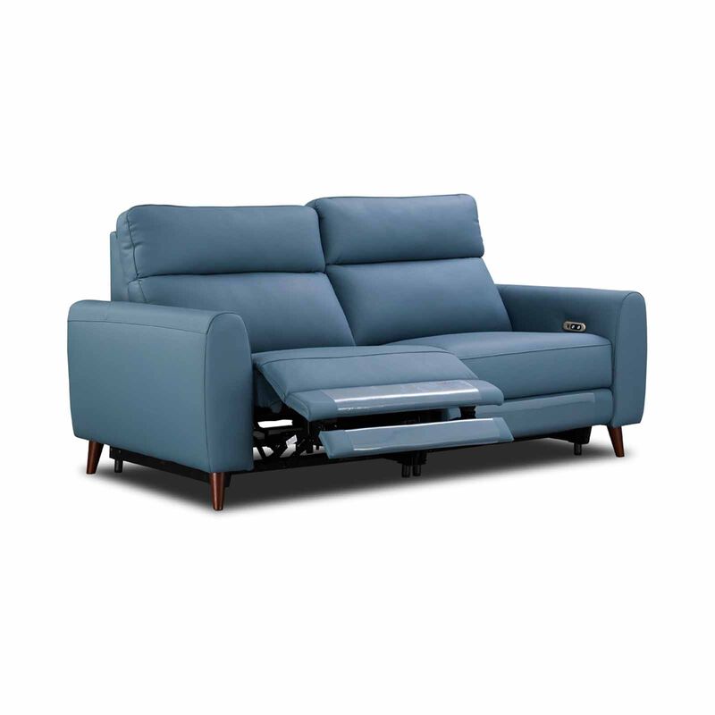 GERBRSI 3rr Seater (hl) Cat A Blue Half Leather Sofa NOVA-image 3