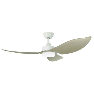 D'FAN 46 In Dc Ceiling Fan With Led Light (white/wood) SPACE46-WD/WH