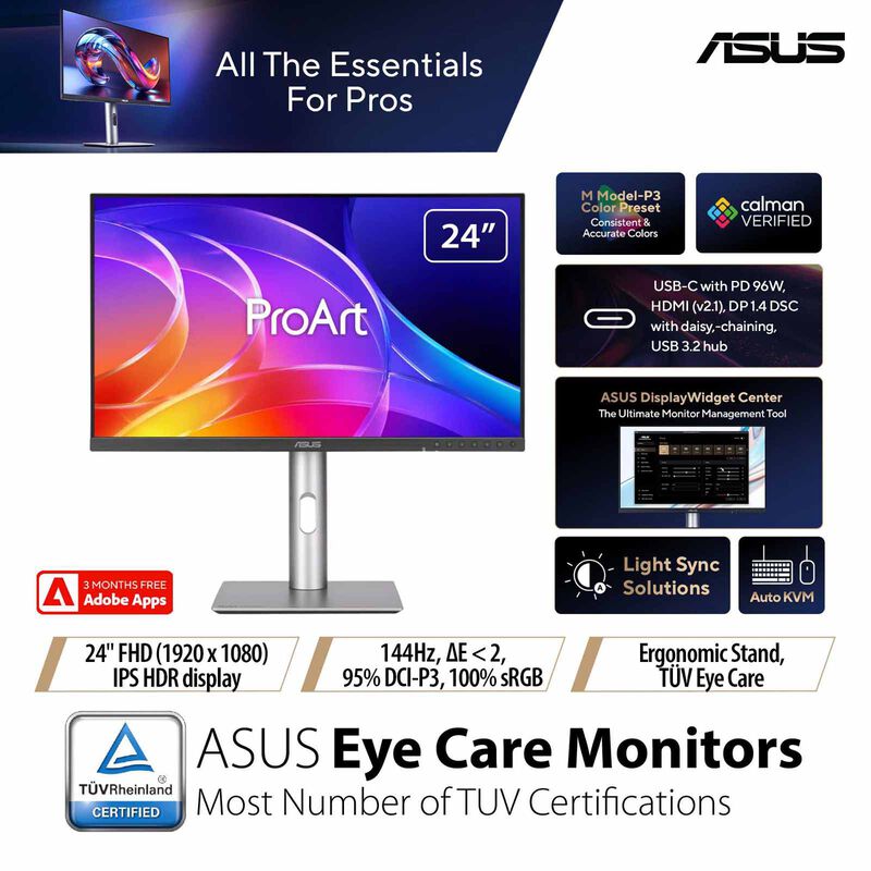 ASUS 23.8in Proart Fhd 144hz Ips Monitor PA249CGV-image 1