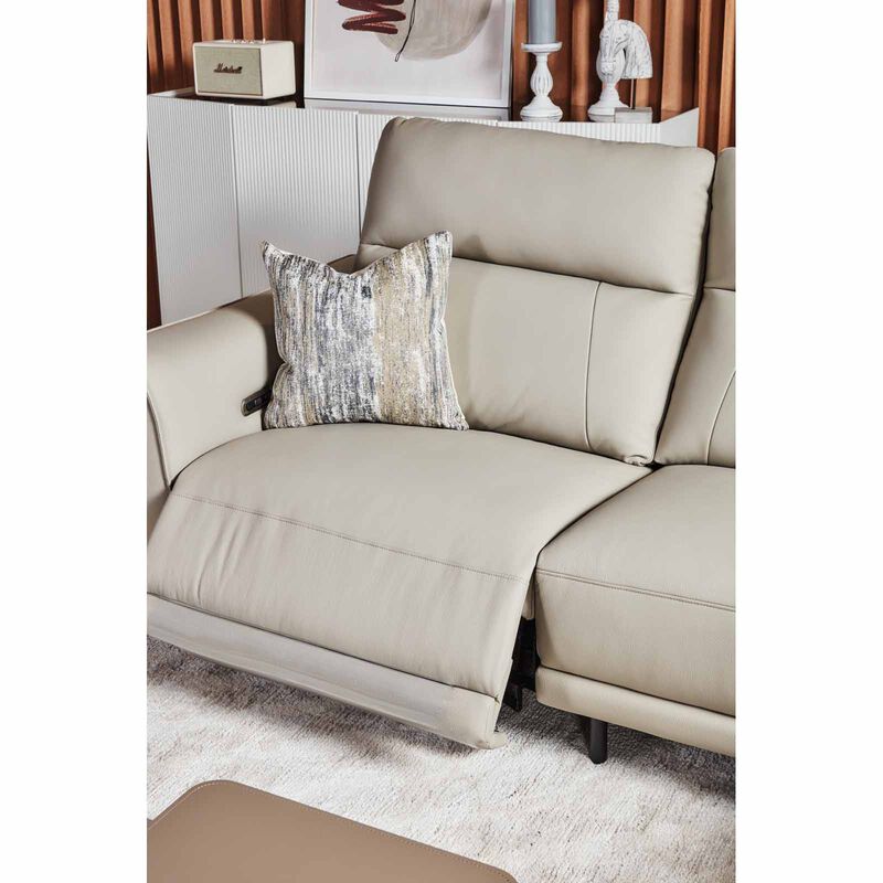 GERBRSI L Shaped Recliner (hl) Right Cat A Grey Half Leather Sofa FAYE-image 2
