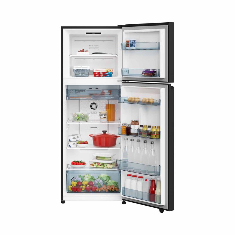 HITACHI 2 Door Top Mount Freezer Fridge (409l) - Glass Black HRTN6443SGBKSG-image 4