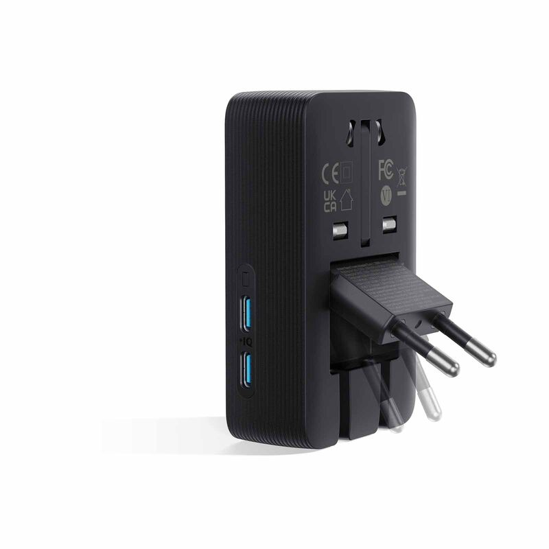ANKER Nano 5-in-1 Travel Adapter 20w 2c+2a Travel Charger A9215 - Black A9215H11-image 4