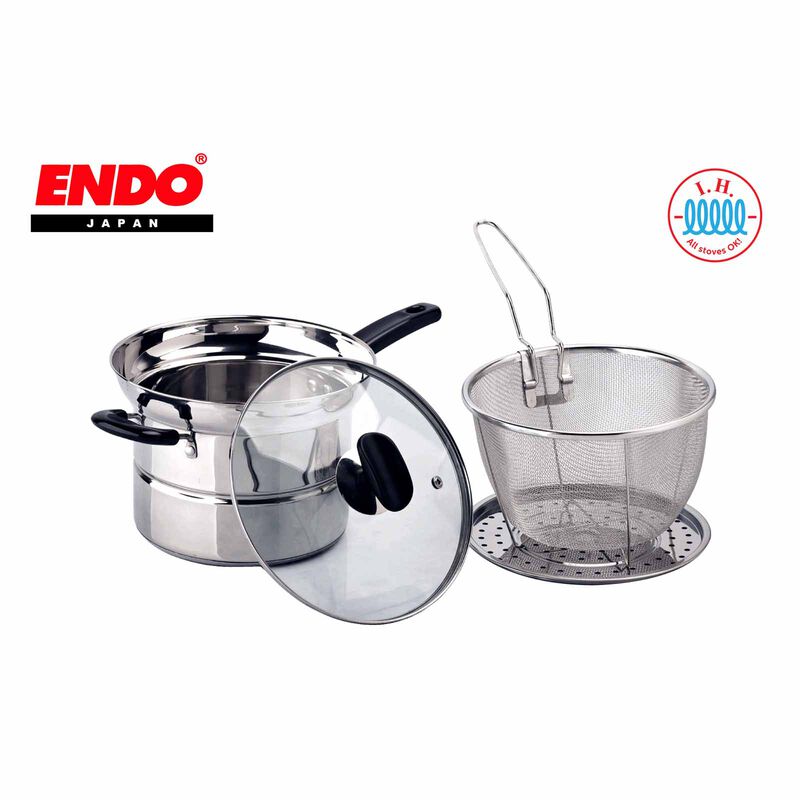 ENDO 18cm Stainless Steel Deep Fryer E-SDF18-image null