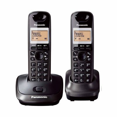 PANASONIC Twin Dect Phone Handfree Speaker Phone KX-TG2512CXT- (TITANIUM BLACK)