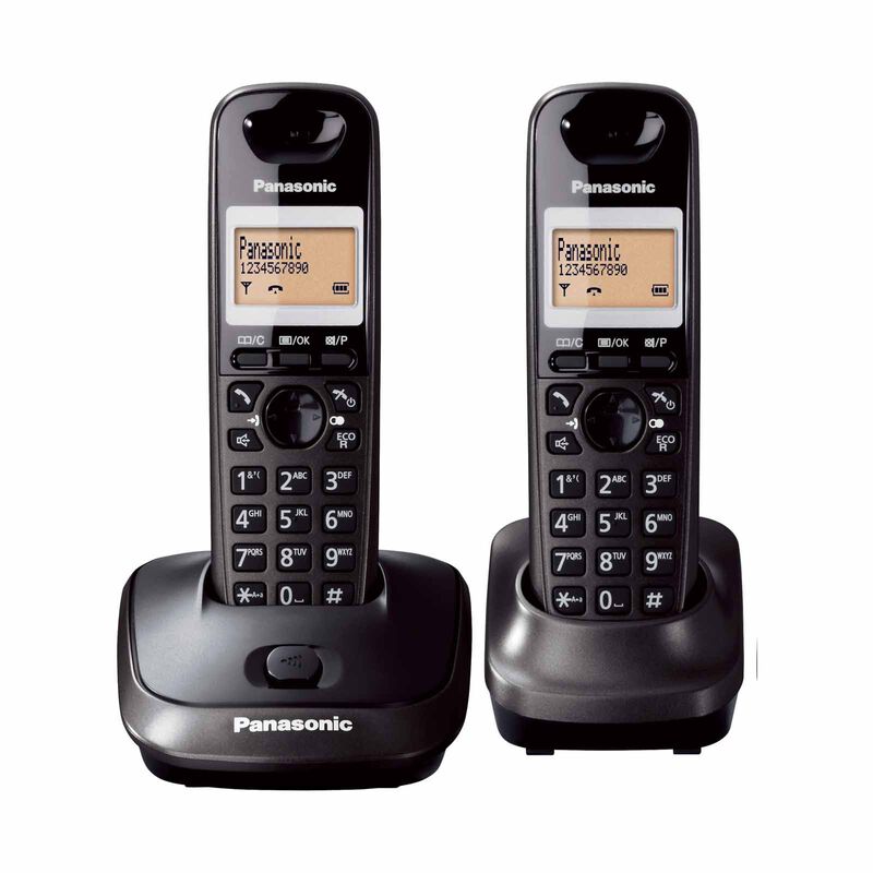PANASONIC Twin Dect Phone Handfree Speaker Phone KX-TG2512CXT- (TITANIUM BLACK)-image 1