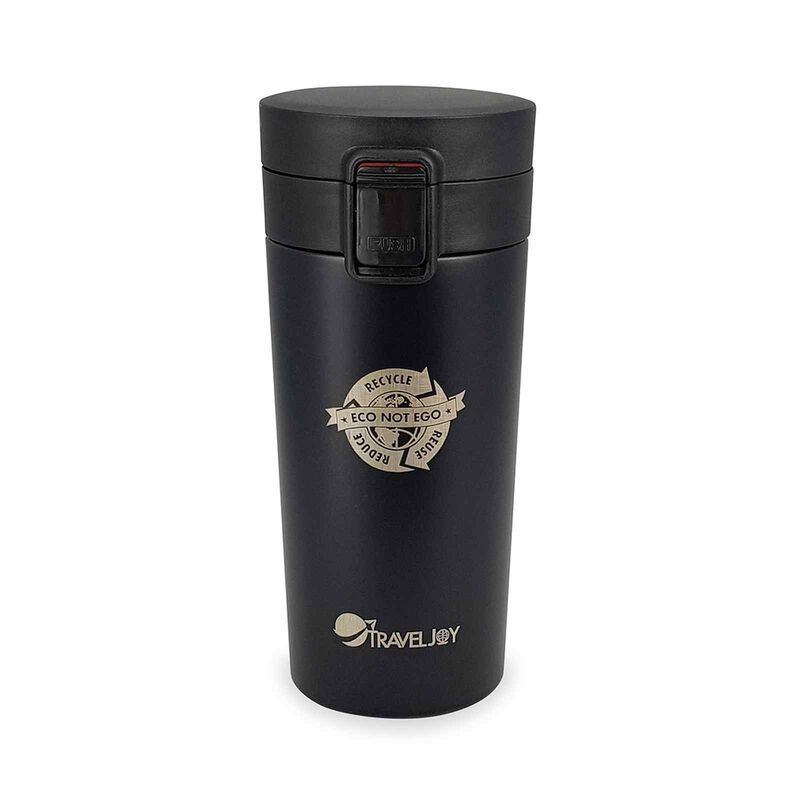 TRAVEL JOY Eco Insulated Mug (380ml) Matt Black TJECOMUG-BK-image 1