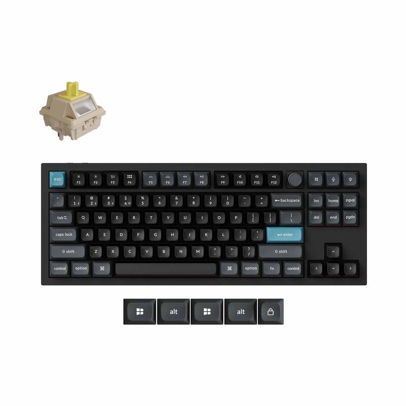 KEYCHRON Q3 Ultra 8k 80% 87 Key Black Knob Rgb Hot-swap Silk Pom Banana Switch KYCN-Q3U-M4-image 1