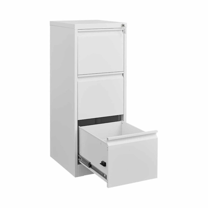 STEELCRAFT Filex 3 Drawer Vertical Filing Cabinet White38 X50 X 103 H FILEX-image 4