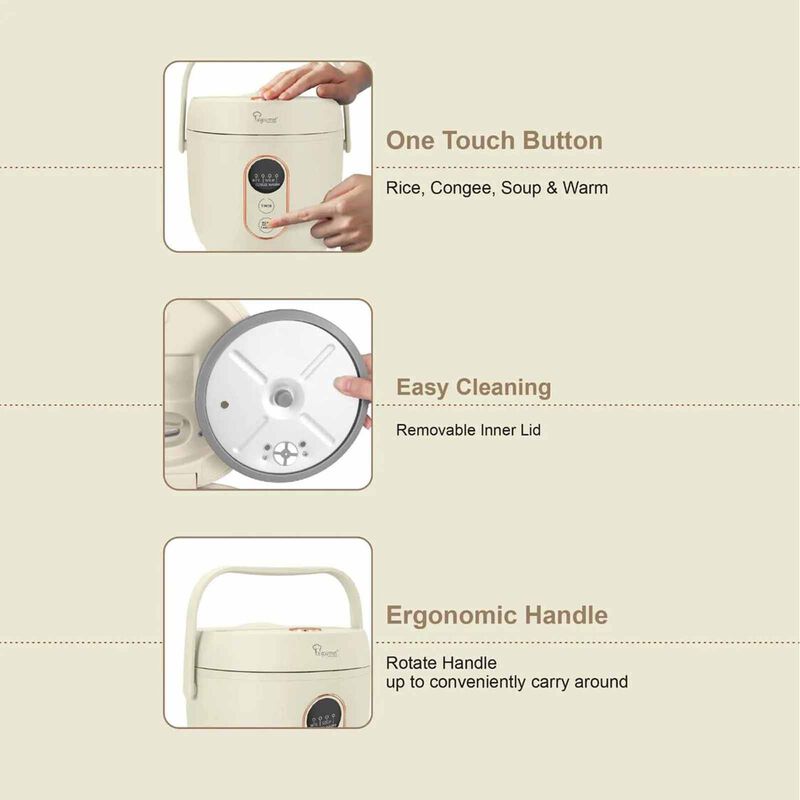 LA GOURMET Rice Cooker (0.8l) - Green LGELRC419606-image 4