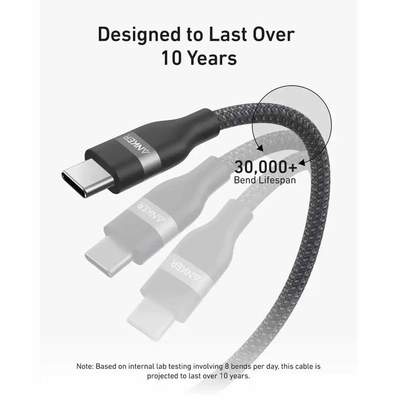 ANKER Upcycled-braided C To C Cable 3ft 240w Black A82E2H11-image 3