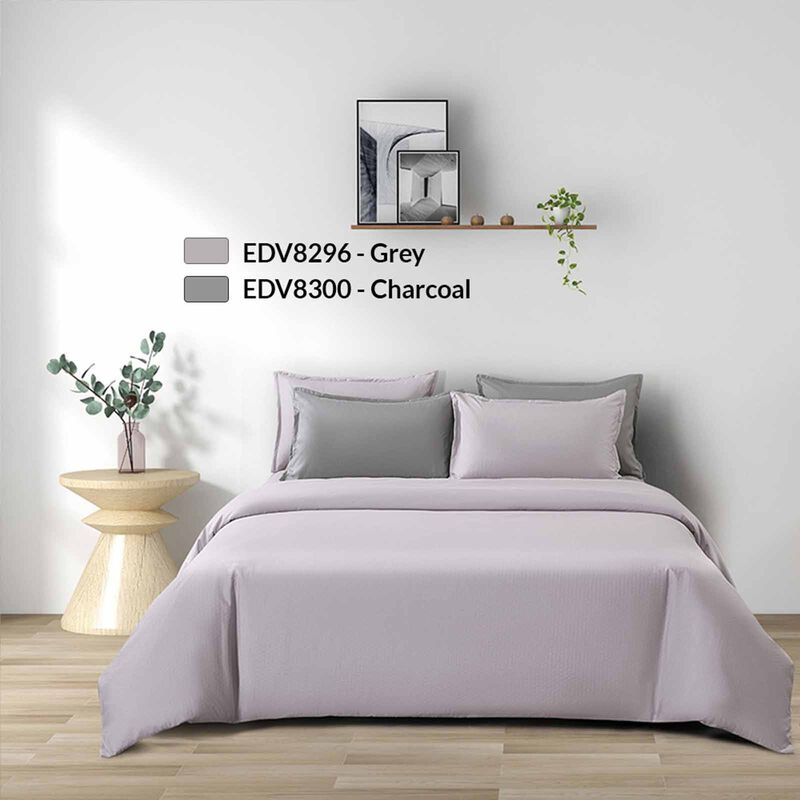 EPITEX Fitted Bed Set - Dobby (online Only) Grey - Single SILKYSOFT-image 1