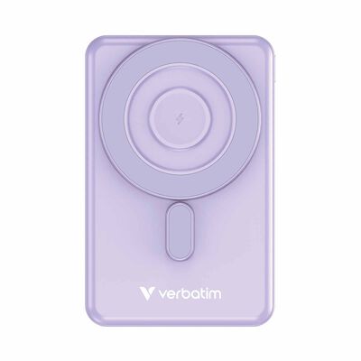 VERBATIM Powerbank Magnetic Wireless Charge 10000mah 2 X C Stand Purple VM32270