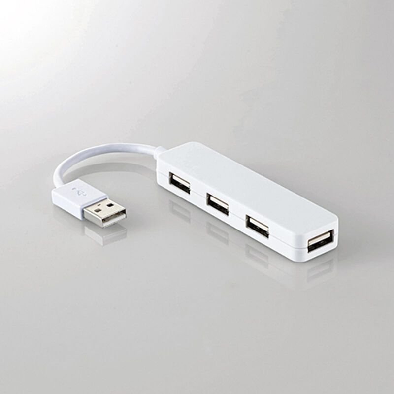 ELECOM Usb 2.0 Hub 4port White Bus Power White U2H-SN4NBWH-image 2