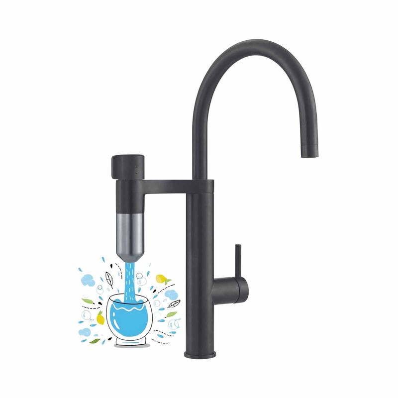 FRANKE Franke Tap Vital Capsule Filter Tap J-spout Industrial Black Steel Optic Vital 241 - Exclude Instal VITAL 241-image 3