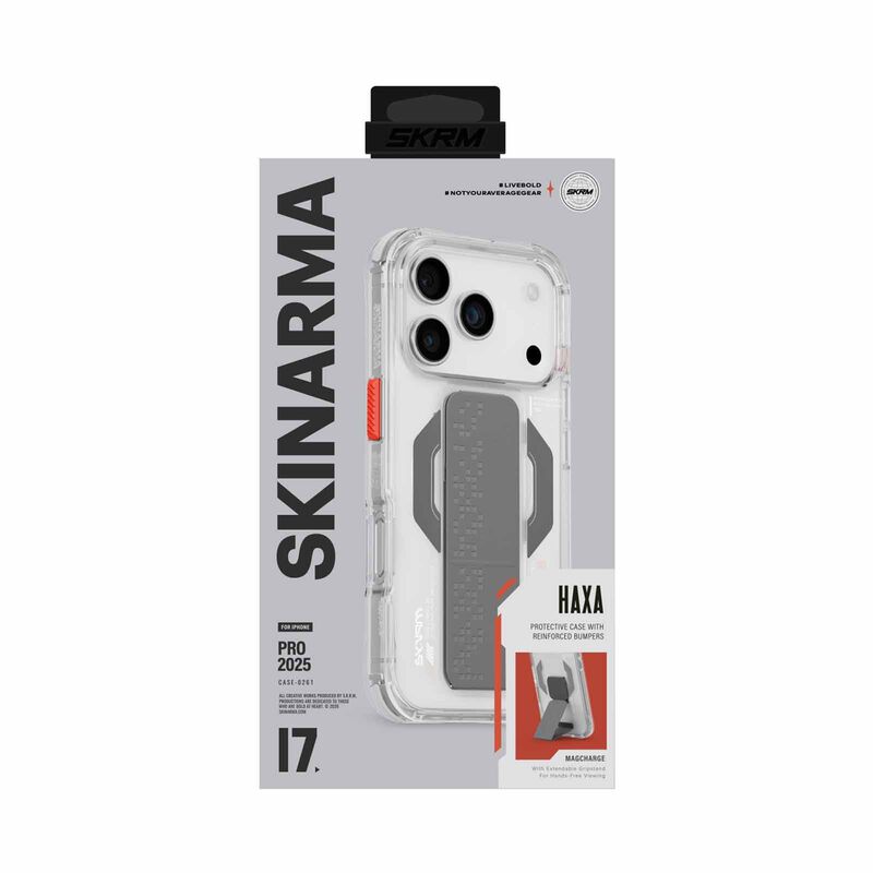 SKINARMA Iphone 17 Pro (2025) 6.3" Haxa (mag-charge + Grip-stand) SK-2025IPP6.3-HAXA-CLR-image 1