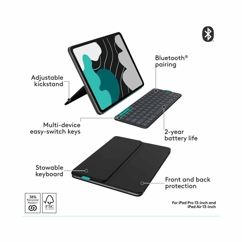 LOGITECH Logi Flip Folio Kb Case Ipad Air,pro 11-inch Graphite 920-013409-image 8