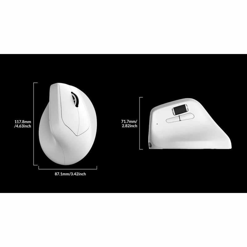 KEYCHRON M5 8k 2.4 Ghz Wireless Ergonomic Vertical Mouse - White KYCN-M5-A24-image 7