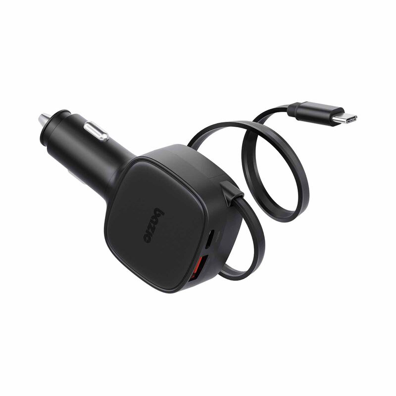BAZIC Godrive Loop 84, 1c1a Car Charger With 75cm Retractable Usb-c Cable - Black GD-LOOP84-BLK-image 3