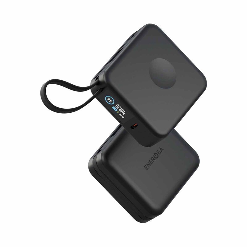 ENERGEA Magpac Mini Plus, 10000mah Magsafe Compatible Power Bank With Built-in C Cables & Display - Black MP-MINIPLUS-BLK-image 3