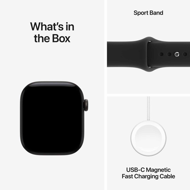 APPLE Watch Series 12 Gps + Cellular 42mm Black Aluminium Case With Black Sport Band - M/l MJG14X/A-image 3