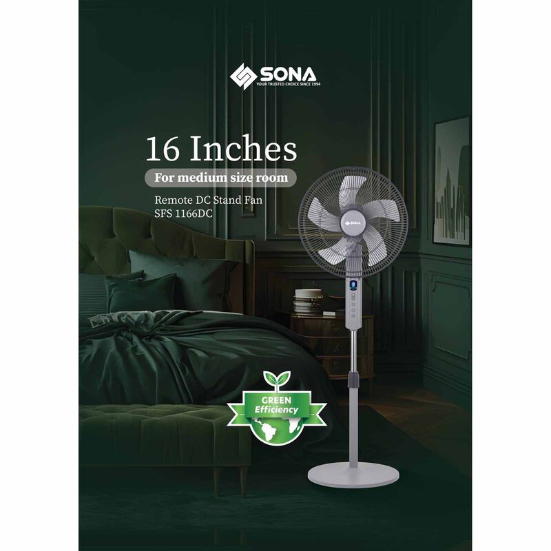 SONA 16 In Dc Stand Fan With Remote Control SFS1166DC-image 5