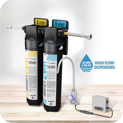 NOVITA Undersink Filtration System With Led Faucet - Silver W62 - SILVER FAUCET