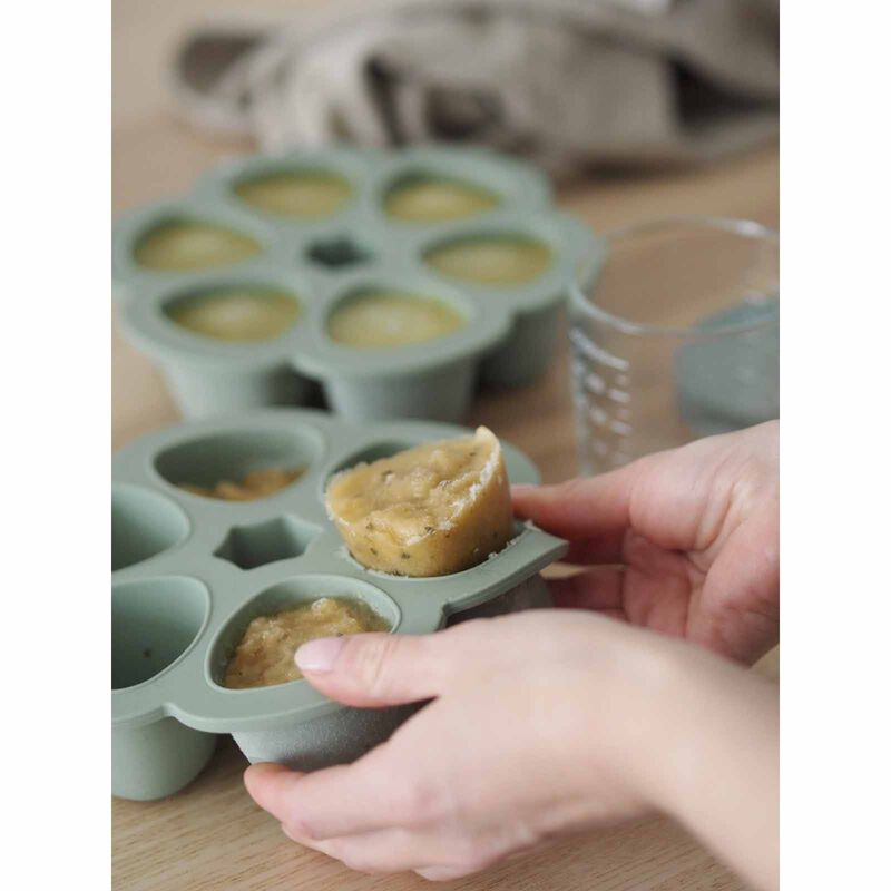 BEABA Silicone Freezer Tray 6 X 90ml - Sage Green (online) MULTIPORTIONS-image 4