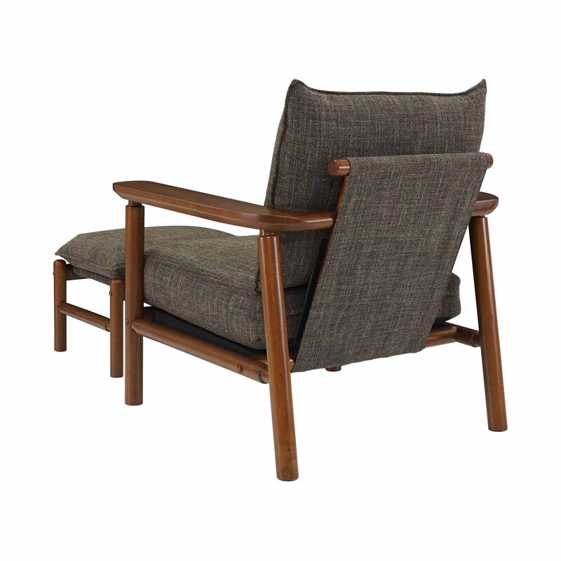 MUZE 1 Seater+ottoman Sofa (fab) Brown Fabric Sofa MERU-image 11