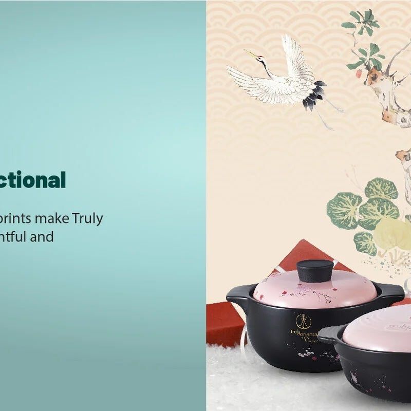LA GOURMET Truly Oriental 4l Toughened Claypot &ndash; Blue/black LGTO403285-image 14