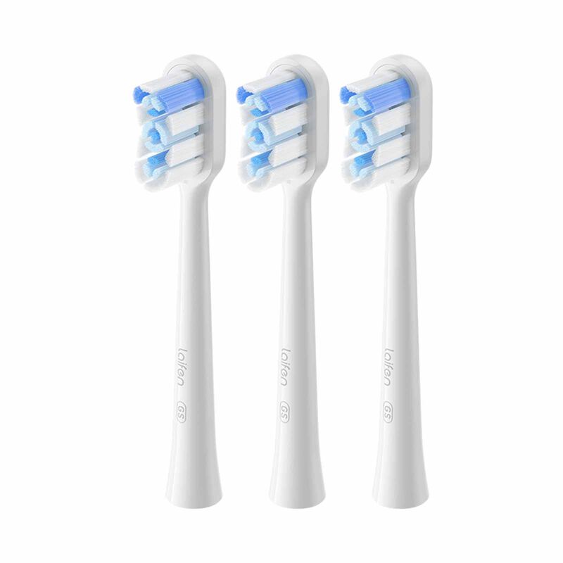 LAIFEN Wave Electric Toothbrush Head 3 Brush Heads White Color (super-clean) WAVE 3 BRUSH HEADS WHITE COLOR (SUPER-CLEAN)-image 1