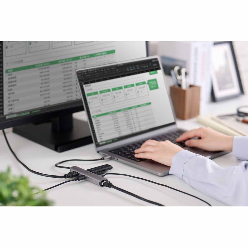 ELECOM Usb Type-c 5-in-1 Docking Station (hdmi/usb-a/lan) DST-052BPSV-image 5