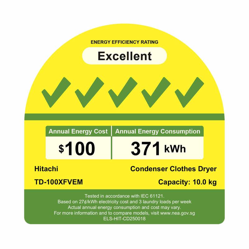 HITACHI Front Load Heat Pump Dryer (10kg) TD-100XFVEM-image 3