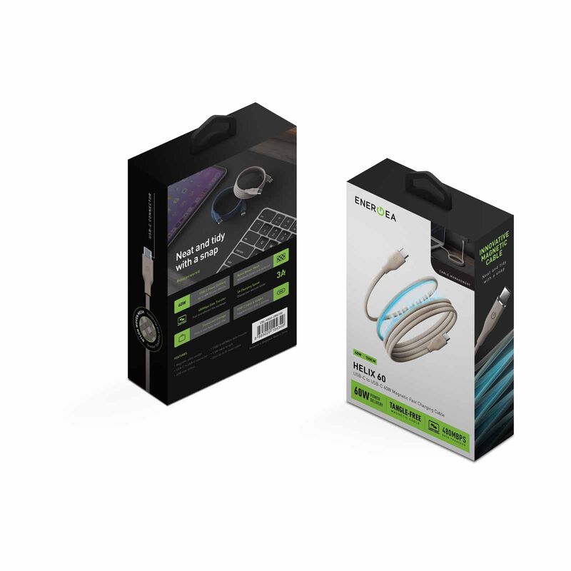 ENERGEA Helix 60 C-c Magnetic Cable 480mbps, 60w 1.5m - Natural CBL-HX60-NAT150-image 2