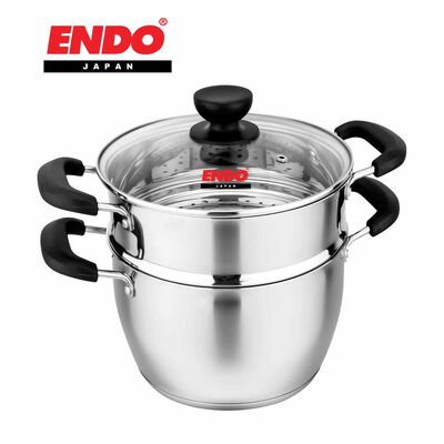 ENDO 22cm 2-tier Stainless Steel Steamer E-S222T
