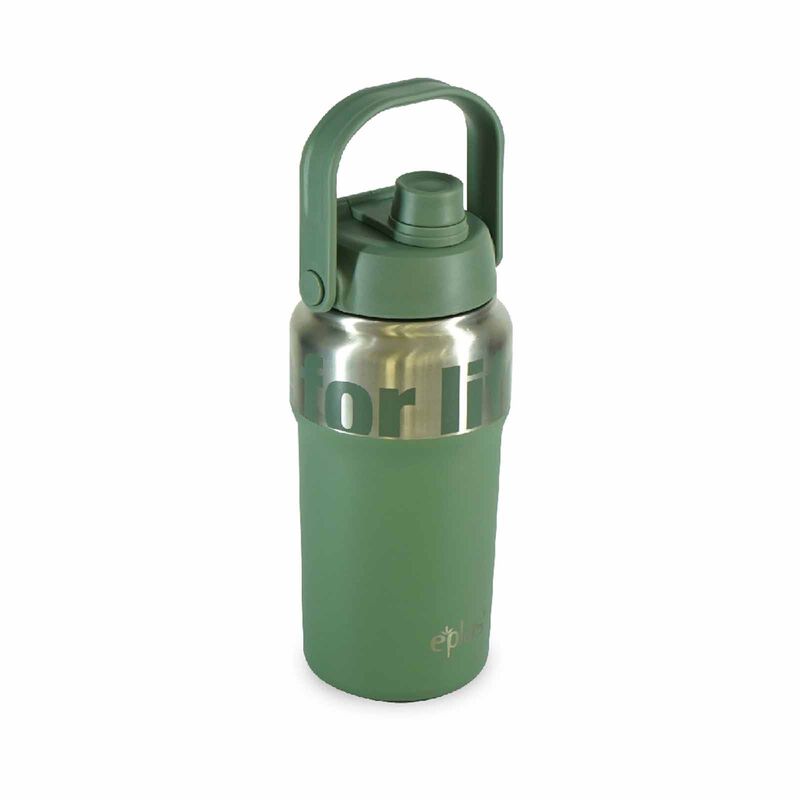 EPLAS 304 Stainless Steel Sporty Thermos Flask With Handle (1000ml) - Olive Drab Green EVH-1000-image 1