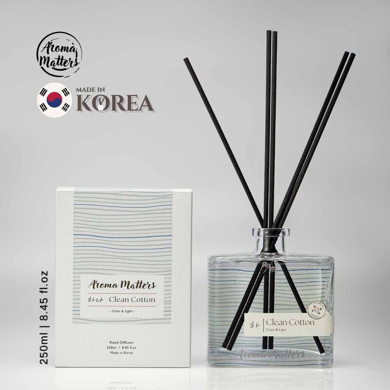 AROMA MATT Clean Cotton Reed Diffuser 8.45 Fl.oz (250ml) BOTTLE250-CLEAN COTTON-image 2