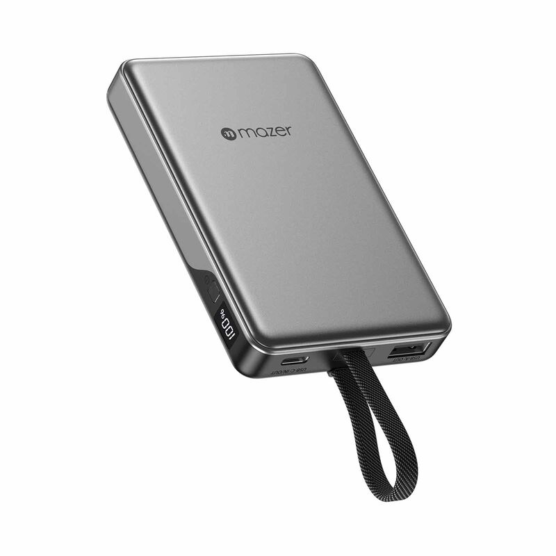 MAZER Powercharge Link 10000mah Pd35w With Built-in C-cable Powerbank - Blackgrey M-PC35L10V3-BG-image 1