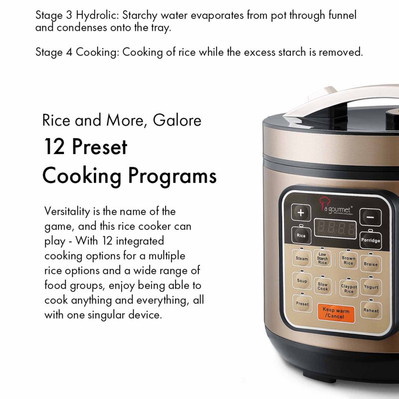 LA GOURMET Healthy Rice Cooker (4l) LGELPC357434-image 4