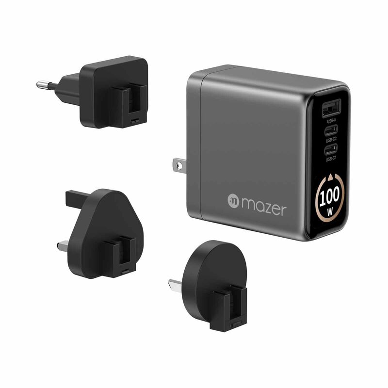 MAZER Aiprestige Gan Pd100w 2c1a With Travel Plugs-blackgrey M-AI-G100W-V7-BG-image 1