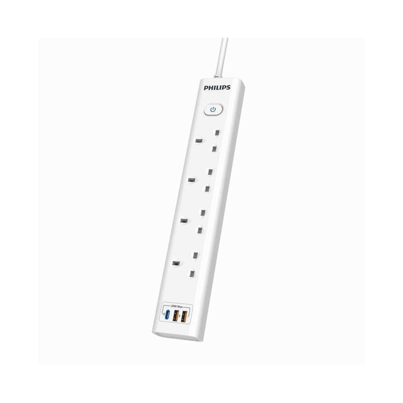 PHILIPS 4 Gang 13a Portable Socket Outlet With Two Type A / C CHP8241WA/69-image 1