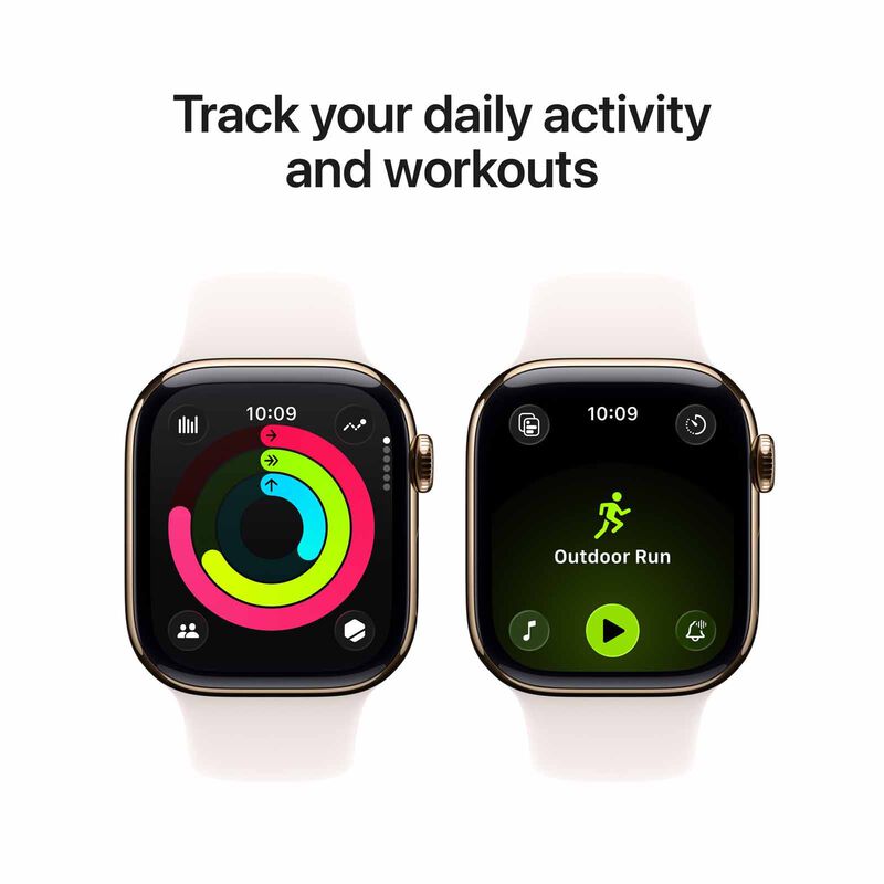 APPLE Watch Series 11 Gps + Cellular 46mm Gold Titanium Case With Light Blush Sport Band - S/m MFD54X/A-image 8