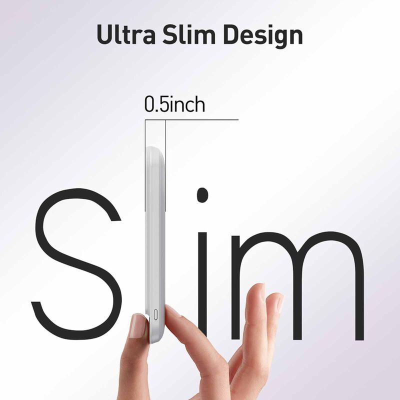 IWALK Powergrip Slim Magnetic Wireless Powerbank 5000mah For Iphone White MXB008-002A-image 5