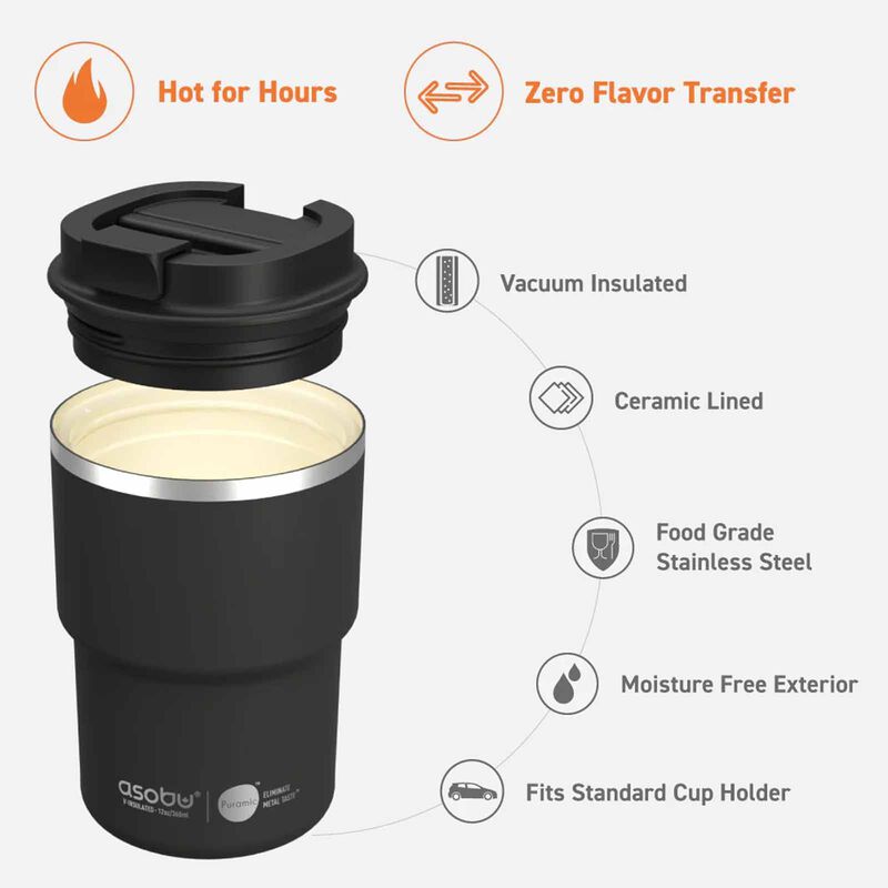 ASOBU Puramic Mini Pick-up Mug/cup Black 360ml ABF52BK-image 2